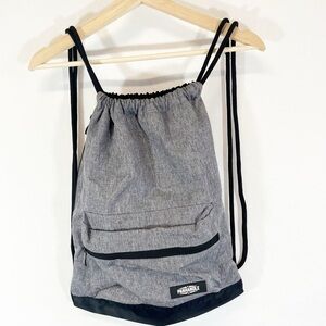Panhandle Drawstring Lightweight Backpack Gray and Black One Size